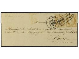 1779 FRANCIA. 1870 (June 17). Cover Addressed To Railway Company Of The East In Paris Franked By Unusual Usage Of Ceres  - Sonstige & Ohne Zuordnung