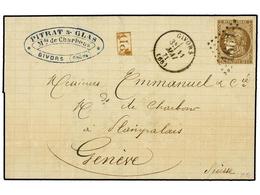 1826 FRANCIA. Yv.47. 1871. GIVORS A SUIZA. <B>30 Cts.</B> Castaño. MAGNÍFICA. Yvert.500?. - Sonstige & Ohne Zuordnung