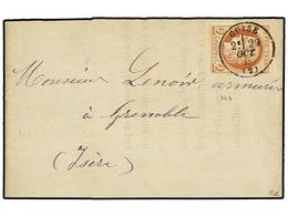 1834 FRANCIA. Yv.51. 1871. GUISSE A GRENOBLE. Envuelta De Impresos Con Sello De <B>2 Cts.</B> Castaño, Mat. Fechador<B>  - Other & Unclassified