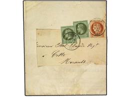 1844 FRANCIA. 1872 [Aug 29]. Printed Matter Entire To Cette With Wrapper Bearing 1870 2x<B>1c</B> Olive Green On Green A - Sonstige & Ohne Zuordnung