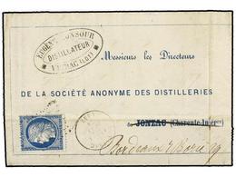 1861 FRANCIA. Yv.50, 51 + 60. 1874. VAYRAC A JONZAC. Devolución De Una Circular Impesa Previamente Franqueada Con Sellos - Other & Unclassified