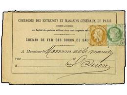 1877 FRANCIA. 1878 (Aug 12). Printed Letter Of Receipt From The 'Chef De Gare De Saint Ouen' Locally Used With 1871-75 < - Other & Unclassified