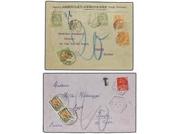 1928 FRANCIA. 1901-31. 5 Covers And Cards With Swiss Postage Due Stamps. - Sonstige & Ohne Zuordnung