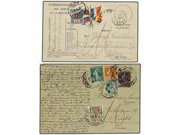 1941 FRANCIA. 1915-28. 4 Covers And Cards With Swiss Postage Due Stamps. - Sonstige & Ohne Zuordnung