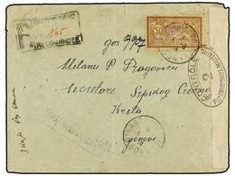 1943 FRANCIA. 1918. POSTES SERBES. Circulada A GENEVE. <B>50 Cts.</B>, Mat. <B>TRESOR ET POSTES</B>, Carta Certificada,  - Sonstige & Ohne Zuordnung