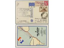 1956 FRANCIA. 1935. MARSEILLE A AMÉRICA DEL SUR.<B> </B>Primer Vuelo Marca<B> RAID INTERROMPU</B> Y Fechador De Llegada  - Other & Unclassified