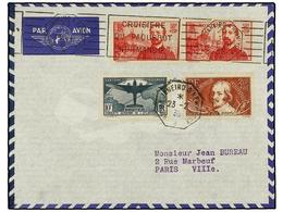 1963 FRANCIA. Yv.321, 330, 353 (2). 1938 (23 Febrero). RIO DE JANEIRO A PARÍS. Circulada Con Sellos Franceses, Mat. Del  - Other & Unclassified