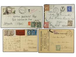 1990 ARGELIA. 1920-1953. Conjunto De 7 Cartas O Tarjetas, Tasadas A La Llegada Con Sellos De Argelia. - Otros & Sin Clasificación