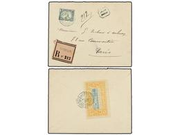 2010 COSTA DE LOS SOMALIES. 1904. Registered Envelope To France Bearing <B>40 Cent</B> Orange And Blue (Yvert 14) And<B> - Autres & Non Classés