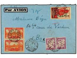 2024 GABON. 1937. Airmail Cover To FRANCE With 1922 <B>30 C.</B> Rose & Red Pair And 1924 Overprinted <B>15 C.</B> Brown - Otros & Sin Clasificación