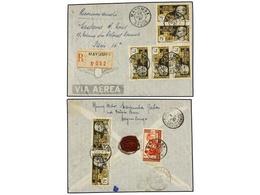 2025 GABON. 1937. MAYUMBA A FRANCIA. <B>25 Cts. </B>y <B>75 Cts. </B>(7). Carta Certificada, Llegada Al Dorso. - Sonstige & Ohne Zuordnung