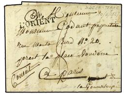 2028 GUADALUPE. 1827. BASSE TERRE (Guadalupe) A PARIS. Marca Manuscrita 'De La Guadalupe' Y Marca De Entrada <B>54/L'ORI - Otros & Sin Clasificación