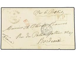 2036 GUADALUPE. 1860 (March 10). Cover And Complete Original Contents With Rare <B>ST. ANNE-GUADELOUPE</B> Cds Of Despat - Sonstige & Ohne Zuordnung