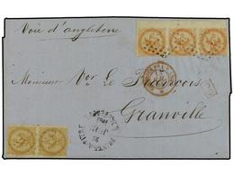 2039 GUADALUPE. 1864 (June 26). Entire Letter From Pointe A Pitre Via UK To France Franked By General Issues 1859 <B>10c - Other & Unclassified