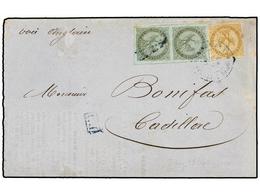 2040 GUADALUPE. Sc.1, 3. 1866. Printed Matter Cover To CADILLAC (France) Bearing General Issues 1859-65 Eagle <B>1c. </B - Other & Unclassified