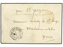 2041 GUADALUPE. 1867 (April). Small Unpaid Envelope To PARIS With Fine Strike Of Rare <B>GUADELOUPE / MORNE-A-L'EAU</B>  - Autres & Non Classés