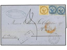 2042 GUADALUPE. Ce.3, 4. 1869 (Oct 10). Entire Letter To From POINTE A PITRE To LE HAVRE, Underpaid With 1859/65 Eagle < - Other & Unclassified