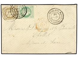 2051 GUADALUPE. 1878 (July 26). Cover To CHOLLET (France) Bearing Imperforate 1872/77 Ceres <B>5c.</B> Green And <B>30c< - Other & Unclassified