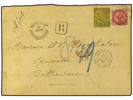 2064 GUADALUPE. 1885 (April 10). Registered Cover To Rotterdam Franked By General Issues 1859-65 Eagle <B>80c</B>. Carmi - Other & Unclassified