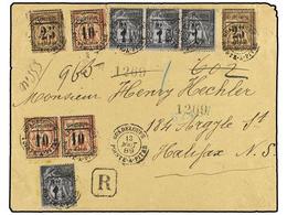 2067 GUADALUPE. 1889 (Aug. 13). Registered Cover To HALIFAX (Nova Scotia) Bearing 1889 Overprinted <B>5c. On 1c.</B> (4) - Other & Unclassified