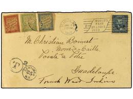 2075 GUADALUPE. 1902. Incoming Mail From The United States To Morne-Caille Bearing <B>5 Cent</B> Brown (Scott 270) Tied  - Otros & Sin Clasificación