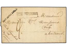 2079 GUAYANA FRANCESA. 1832 (29-Oct.). CAYENNE A BORDEAUX. Marca <B>GUYANE FRANCAISE</B> Y De Entrada <B>PAYS D'OUTREMER - Otros & Sin Clasificación