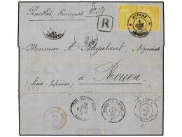 2085 GUAYANA FRANCESA. Ce.53. 1883 (Oct 1). Registered Cover From CAYENNE To ROUEN Franked By Dubois <B>25c.</B> Bistre  - Other & Unclassified