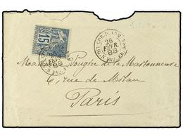 2100 INDOCHINA FRANCESA. 1888. SAIGÓN A FRANCIA. Marca Al Dorso <B>COMANDANT DE MARINE/SAIGON</B> Franqueado Con <B>15 C - Otros & Sin Clasificación