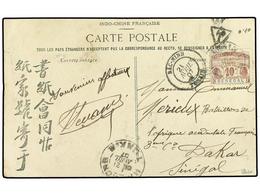 2108 INDOCHINA FRANCESA. 1907. Incoming Mail. Unstamped Picture Postcard From Bac-Ninh Tonkin Routed Via Hai-Phong Addre - Otros & Sin Clasificación