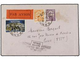 2113 INDOCHINA FRANCESA. 1929. HANOI To PARÍS. <B>FIRST FLIGHT</B> Cover With <B>VOYAGE/RETOUR RECORD DISTANCE/COSTES-BE - Autres & Non Classés