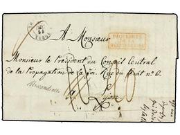 2125 LEVANTE: CORREO FRANCES. 1854. Unpaid Letter From SYRIA, Showing The Rare Cursive <B>ALEXANDRETTE</B> Origin Handst - Other & Unclassified