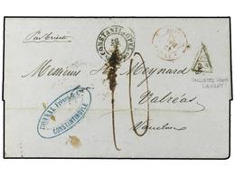 2126 LEVANTE: CORREO AUSTRIACO. 1858. Cover From Constantinople Via Trieste To France Sent Stampless From Austrian PO, S - Autres & Non Classés