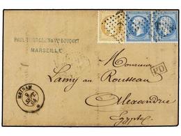 2131 LEVANTE: CORREO FRANCES. Ce.21, 22. 1864 (Sept. 9th). Entire Letter From MARSEILLE To ALEXANDRIA Franked By 1862 <B - Other & Unclassified