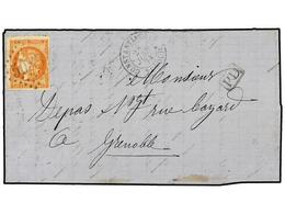 2149 LEVANTE: CORREO FRANCES. 1874. CONSTANTINOPLA A FRANCIA. Circulado Con Sello De Francia De <B>40 Cts.</B> Naranja ( - Autres & Non Classés