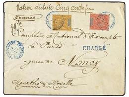 2165 MADAGASCAR. 1904. Registered And Charged Mail To France Bearing <B>30 Cent</B> Bistre (Yvert 36) And<B> 50 Cent</B> - Autres & Non Classés