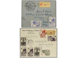 2170 MADAGASCAR. 1930-52. Conjunto De 14 Cartas Certificadas, Preciosos Franqueos. - Sonstige & Ohne Zuordnung