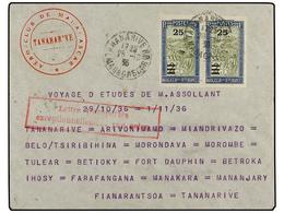 2174 MADAGASCAR. 1936 (29-Octubre). AIR MAIL. TANNARIVE A TANNARIVE. VUELO DE ESTUDIOS Del Piloto M. ASSOLLAND. Marca De - Otros & Sin Clasificación