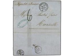 2191 MARTINICA. 1864 (March 29). Cover To Marseille Bearing Superb Strike Of <B>ST PIERRE-MARTINIQUE</B> Cds Of Despatch - Autres & Non Classés