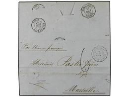 2196 MARTINICA. 1865. POINTE A PITRE A FRANCIA. Fechador Octogonal Maritimo Al Dorso <B>MARTINIQUE/FLORIDE</B> (Salles 1 - Other & Unclassified