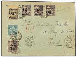 2212 MARTINICA. 1893. Registered Envelope To Paris Franked <B>5c</B>. 'Sage'; <B>'05c'</B>(2) & <B>'15c'</B>(2) <B>on 25 - Sonstige & Ohne Zuordnung