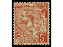 2233 * MONACO. Yv.21. 1891-98. <B>5 Fr.</B> Rose, Well Centered. Light Hinged. Yvert.120?. - Otros & Sin Clasificación