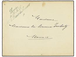 2243 MONACO. (1870 CA.). Sobre Sin Fechar Circulado En MÓNACO. Marca De Franquicia <B>SERVICE/DE S.A.S./MGR. LE PRINCE D - Other & Unclassified