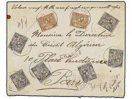 2249 MONACO. 1905. Registered And Charged Envelope To FRANCE Bearing Monaco<B> 40 Cent</B> Grey On Rose (6) (Yvert 17) A - Autres & Non Classés