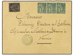 2268 NUEVA CALEDONIA. Ce.49+44. 1893 (May 3). Cover To NOUMEA With Mixed Franking Of General Issues Dubois <B>5c.</B> Gr - Autres & Non Classés