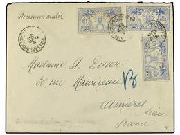 2279 NUEVAS HEBRIDAS. 1929. Registered Envelope To France Bearing <B>5 D</B> <B>(50 C) </B>blue (3) (SG 47) Tied By <B>N - Autres & Non Classés
