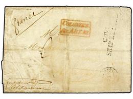 2294 TAHITI. 1844 (May 1). Entire Letter From PAPEETE (Tahiti) With Some Water Staining, Mailed To FRANCE Via Cove (Irel - Otros & Sin Clasificación