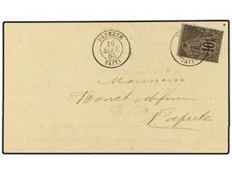 2303 TAHITI. 1885 (Sept 19). Printed Tribunal Form Locally Used And Franked By General Issues 1881 <B>10c</B>. Black On  - Autres & Non Classés