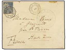 2306 TAHITI. Ce.51. 1892 (Jan). Cover At Military Concession Rate Franked By Dubois 1881 <B>15c.</B> Blue (fault) Tied B - Otros & Sin Clasificación