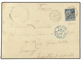 2309 TAHITI. 1893 (Sept 8). Cover To Nancy At Concessionary Soldier's Rate, Franked By Diagonally Surcharged (reading Up - Other & Unclassified