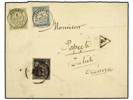 2311 TAHITI. Ce.18+20. 1894 (Sept. 6). Newspaper Wrapper Mailed To PAPEETE (Tahiti) Franked Solely By Type Sage <B>1c. < - Otros & Sin Clasificación